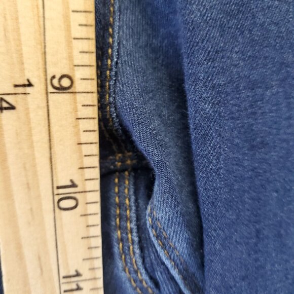 Luxe Denim Jeans Womens Large Petite Blue Skinny Ankle Button Detail Stretch - Picture 6 of 11